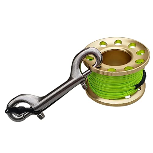 Qianly Finger Reel Scuba Tauchen Spool mit Edelstahl Doppel Ended Clips 15m, Gold Qianly Finger Reel Scuba Tauchen Spool mit Edelstahl Doppel Ended Clips 15m, Gold von Qianly