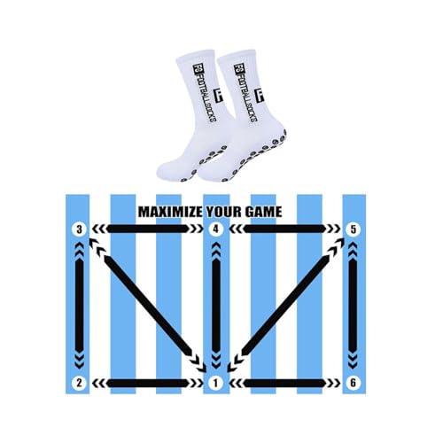 Qianly Fußball Trainingsmatte mit Innovativem Design für Optimales Training, Dunkelblau, mit Socken von Qianly