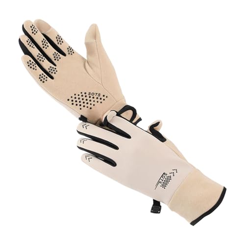 Qianly Handschuhe für Kaltes Wetter Zum Skifahren Und Snowboarden. Handwärmer für Den Außenbereich, Beige, Herren Touchscreen von Qianly