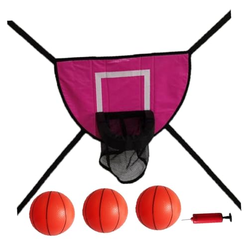 Qianly Mini-Basketballkorb für Trampolin mit Gehäuse Leichtes Backboard Trampolin-Zubehör, mit DREI Bällen von Qianly