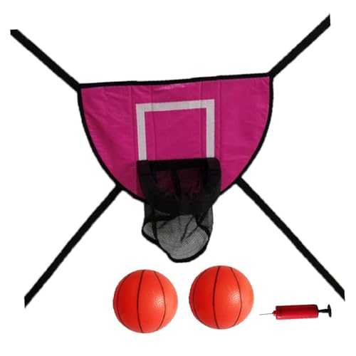 Qianly Mini-Basketballkorb für Trampolin mit Gehäuse Leichtes Backboard Trampolin-Zubehör, mit Zwei Bällen von Qianly