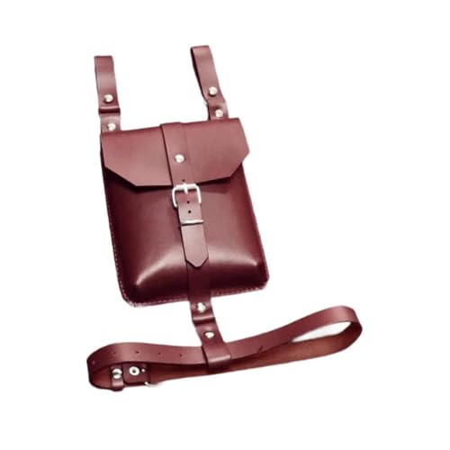 Qianly Mittelalterliche Gürteltasche für Outdoor-Reisen, Ritterkostüm, Rot von Qianly