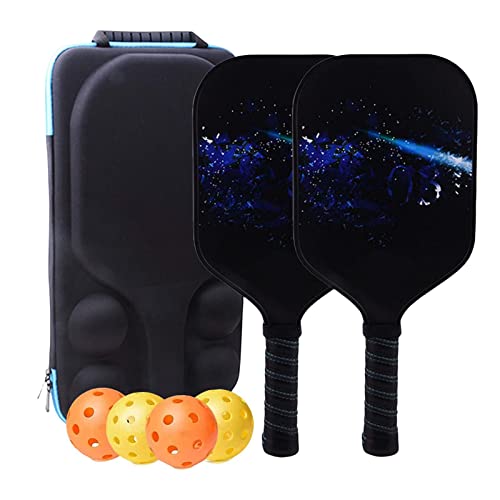 Qianly Pickleball Paddel Set mit Ergonomischem Griff Und 4 Bällen für Erwachsene Und Kinder, Stil d von Qianly