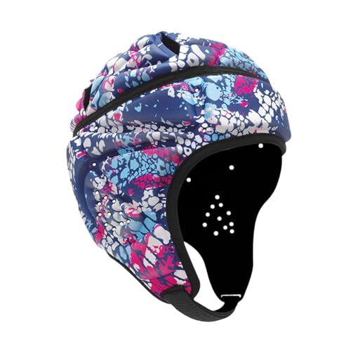 Qianly Rugby Helm, Kopfbedeckung, Fußball Schutzkappe, Training für Erwachsene, Blau Rot Qianly Rugby Helm, Kopfbedeckung, Fußball Schutzkappe, Training für Erwachsene, Blau Rot von Qianly