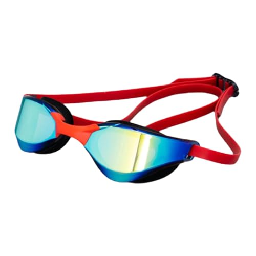 Qianly Schwimmbrille für Erwachsene, Hochwertige Taucherbrille mit Anti Fog Technologie, Rot von Qianly