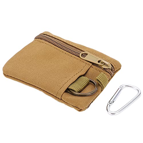 Qiilu Tactical Molle Pouch Bag Outdoor EDC Molle Pouch Wallet Mini Tragbares Schlüsselkartenetui EDC Pouch Bag Geldbörse mit Karabiner (Schlammfarbe) von Qiilu