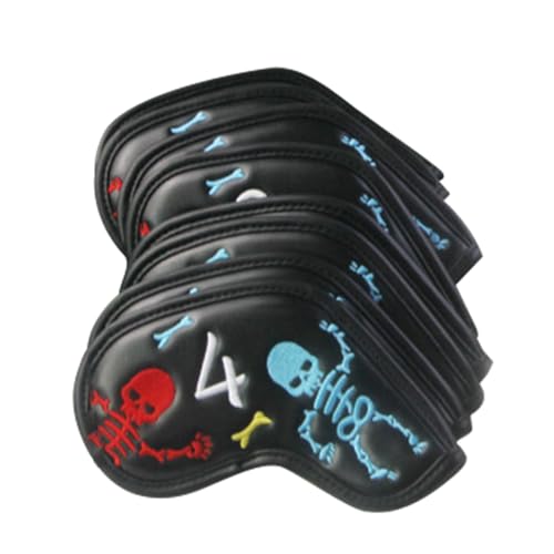 Qikam Golfschläger-Schutzhülle, Skeleton Wedge Head Cover | Golf-Schutzhüllen-Set aus Leder - Tragbarer Golf-Kopfschutz mit Skelettmuster für Hölzer, Driver, Hybride, Fairway, von Qikam