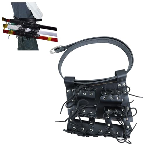 Qivine Katana Halterung, Mittelalterliche Retro Schwert Schulter Rücken Scheide Froschhalter für 3 Schwerter, Schwerthalter Gürtel, Katana Gürtel, Verstellbarer Waffe Taille Scheide, Schwarz Qivine Katana Halterung, Mittelalterliche Retro Schwert Schulter Rücken Scheide Froschhalter für 3 Schwerter, Schwerthalter Gürtel, Katana Gürtel, Verstellbarer Waffe Taille Scheide, Schwarz von Qivine
