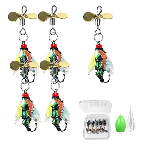 Qiwieod Fliege zum Fliegenfischen,Fliegenfischköder - Fliegenfischer-Sortimentsset, Kunstköder mit reflektierenden Pailletten,Fliegenfischerausrüstung, starker Griff, Karpfenfangzubehör für das Qiwieod Fliege zum Fliegenfischen,Fliegenfischköder - Fliegenfischer-Sortimentsset, Kunstköder mit reflektierenden Pailletten,Fliegenfischerausrüstung, starker Griff, Karpfenfangzubehör für das von Qiwieod