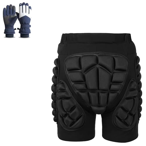 3D Hüftpolster Eva Protektorenhose Gepolsterter Shorts Crash-Pad Impakthose,Unisex-3D-Schutz for Hüfte,Gesäß Und Steißbein Beim Skifahren,Skaten,Snowboarden,Skateboarden for Kinder(B,M) von Qixfyze