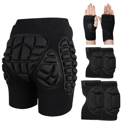 3D Hüftpolster Eva Protektorenhose Gepolsterter Shorts Crash-Pad Impakthose,Unisex-3D-Schutz for Hüfte,Gesäß Und Steißbein Beim Skifahren,Skaten,Snowboarden,Skateboarden for Kinder(J,XXL) von Qixfyze