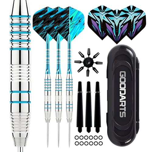 Qixuer Dartpfeile Set, Dart Pfeile 22 g, Professional Steel Tip Darts Metal Tip Set mit Extra 3 Flying Escort Wings+3 Frosted Spare Pole+Flight Protector+Anti Slip Ring Qixuer Dartpfeile Set, Dart Pfeile 22 g, Professional Steel Tip Darts Metal Tip Set mit Extra 3 Flying Escort Wings+3 Frosted Spare Pole+Flight Protector+Anti Slip Ring von Qixuer