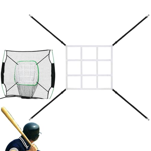 Qkbuza Angriffszone, Angriffszonenziel | Baseball Strike Zone Target mit 4 verstellbaren Riemen,Professionelle Pitcher-Trainingsgeräte für Baseball-Schlagnetze, üben Sie das Werfen und Schlagen mit von Qkbuza