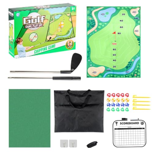 Qkbuza Golf-Chipping-Spielmatte, Golf-Schlag-Trainingsmatte, Golf-Übungs-Schlagspielmatte, Tragbare Design-Golf-Schlagmatte für Zuhause, Arbeitsbereich, Hof und Außenbereich von Qkbuza