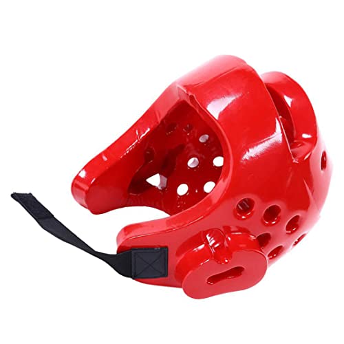 Erwachsene Kids Boxing Headguard Boxhelm Kopfbedeckung für Kickboxen, Grappling Professional Fighting Training, Taekwondo -Helm -Schutzausrüstung für Erwachsene Kind (Rot, L) von QmjdDymx