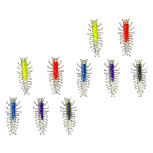 Qsvbeeqj 10Pcs Bunte Angeln Lockt Langsam Sinkende Lockt Angeln Simulation Insekten Weiche Köder Fisch Schwimmen Lockt Angeln Köder von Qsvbeeqj