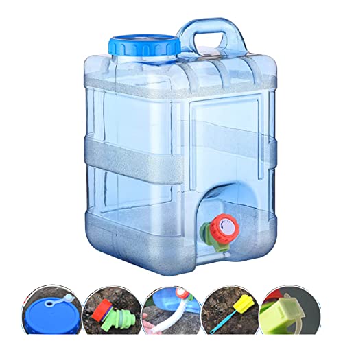 Qsvbeeqj 5/8/10/12/15L Klar Kunststoff Wasser Behälter Tanks Mit Wasserhahn Outdoor Wasser Eimer Camping Wasser Träger Tragbare Eimer von Qsvbeeqj