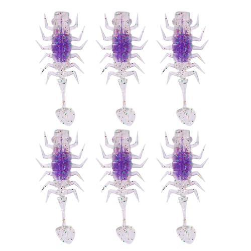 Qsvbeeqj 6Pcs Floatings Künstliche Köder Mit Pailletten Paddle Schwanz Swimbaits Float Angeln Locken Simulationen Centipedes Köder von Qsvbeeqj