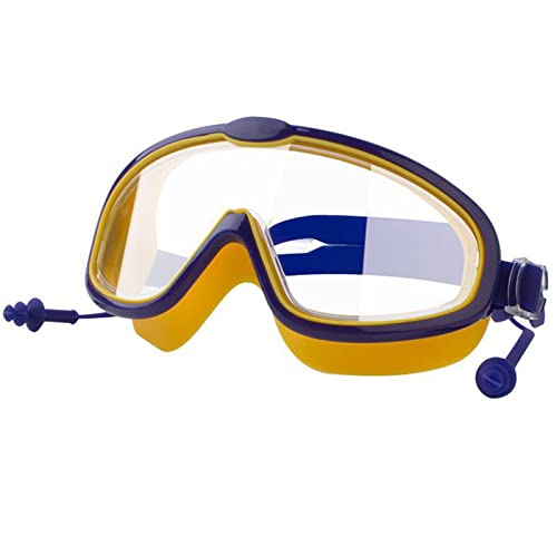 Qsvbeeqj Antibeschlag Schwimmbrille Für Kinder Mit Ohrstöpseln Kein Drücken des Auges Breite Sicht Schwimmbrille Tolles Geburtstagsgeschenk Für Jungen Und Mädchen von Qsvbeeqj