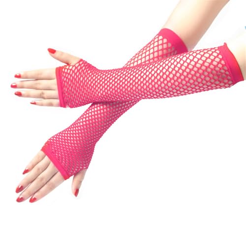 Qsvbeeqj Bequeme Stretch-Fäustlinge, lange Punk-Handschuhe, Fischernetz, elastische Netz-Handschuhe für Angeln und Baustelle von Qsvbeeqj