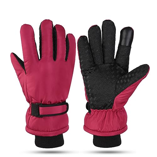 Qsvbeeqj Berührbare Handschuhe für Damen und Herren, Winter, Outdoor-Sport, Straßenreitausrüstung, winddicht, dick, Skihandschuhe für den Winter von Qsvbeeqj