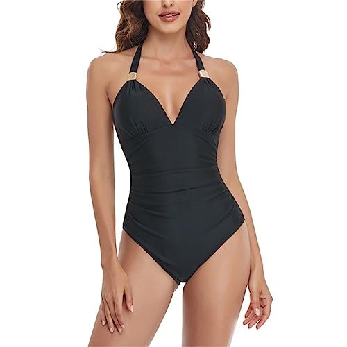 Qsvbeeqj Damen-Badeanzug, verstellbarer Riemen, Push-Up-Bandage, rückenfrei, Bademode, Bikinis, Badeanzüge, Strandkleidung von Qsvbeeqj