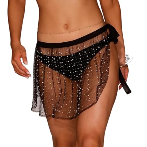 Qsvbeeqj Damen Netz-Strandrock, modisch, Strass, Damen-Bademode, durchsichtiger Rock Qsvbeeqj Damen Netz-Strandrock, modisch, Strass, Damen-Bademode, durchsichtiger Rock von Qsvbeeqj
