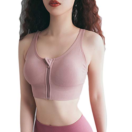 Qsvbeeqj Damen-Sport-BH, Reißverschluss für rückenfreies Training, Bralette, Laufen von Qsvbeeqj