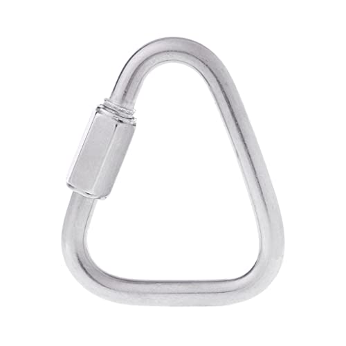 Qsvbeeqj Dreikant-Karabiner aus 304 Edelstahl, Schnellverschluss, mit Haken, für Outdoor-Klettern und Camping von Qsvbeeqj