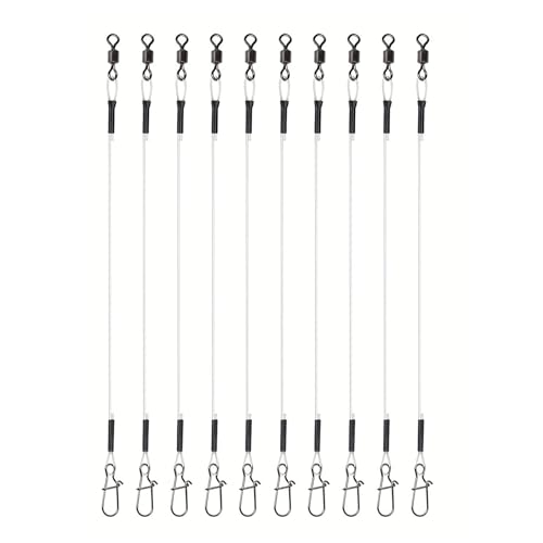 Qsvbeeqj Fluorocarbon Vorfach Fluorocarbon Angelvorfach mit Drehgelenken, Fluorocarbon-Vorfachschnur für Salzwasser und Süßwasser von Qsvbeeqj