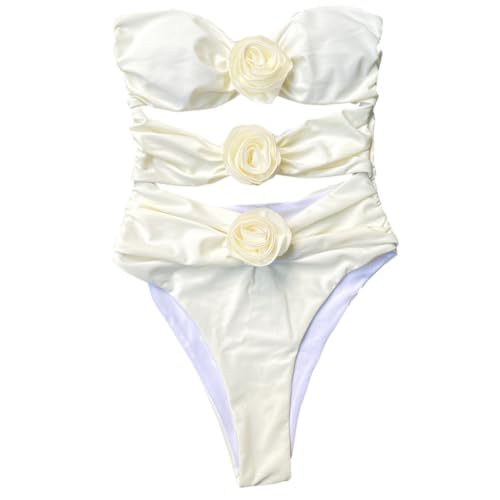 Qsvbeeqj Frauen Hohe Taille Badeanzug 1 Stück Bademode Einfarbig Badeanzug Weibliche 3D Floral Bandeau Bademode Bademode Qsvbeeqj Frauen Hohe Taille Badeanzug 1 Stück Bademode Einfarbig Badeanzug Weibliche 3D Floral Bandeau Bademode Bademode von Qsvbeeqj