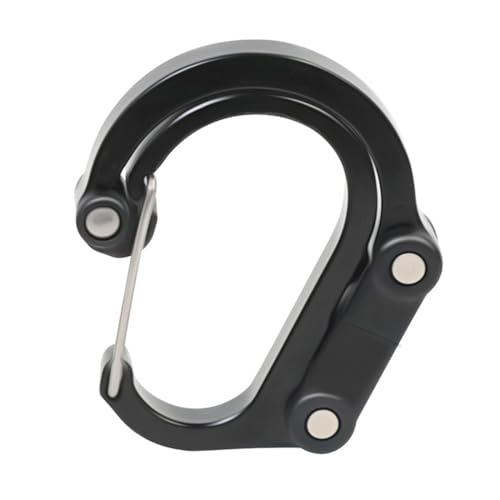 Qsvbeeqj Karabiner-Schnalle, multifunktionaler Schlüsselanhänger, D-Form, Schnalle, Clip, Aluminiumlegierung, Outdoor-Karabiner-Clip, drehbarer Haken von Qsvbeeqj