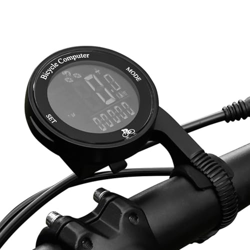 Qsvbeeqj LCD-Bildschirm, wasserdicht, Fahrräder, Tachometer, Kilometerzähler, Fahrradcomputer, einfach zu installieren von Qsvbeeqj