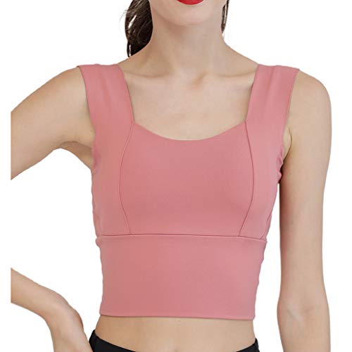 Qsvbeeqj Nahtloser Sport-BH für Damen, breiter Träger, gepolstert, Workout-Bralette, einfarbig, schnell trocknend, bauchfrei von Qsvbeeqj