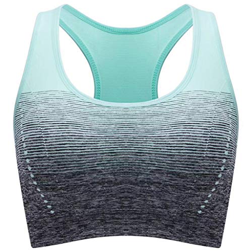 Qsvbeeqj Nahtloser gepolsterter Sport-BH für Damen, Kontrastfarbe, H-Rücken, Bralette, bügelfrei, Stretch, schnell trocknend, Fitness-Weste von Qsvbeeqj