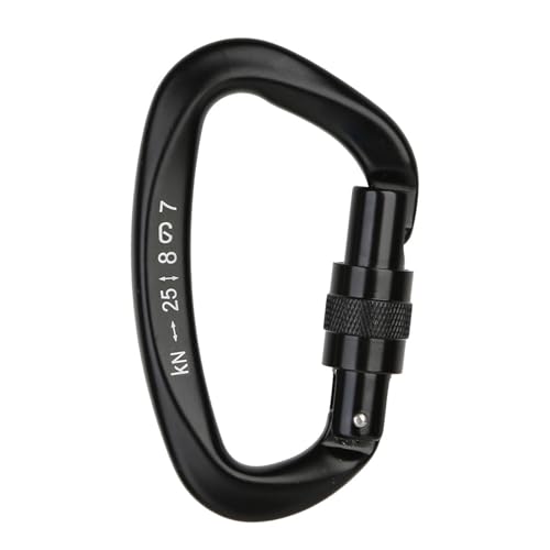 Qsvbeeqj Sicherheit Karabiner Clip Bergsteigen Outdoor Klettern Hängematten Camping Werkzeug D Form 25KN Aluminium Legierung Karabiner von Qsvbeeqj