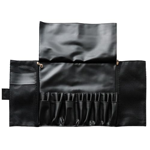 Kosmetikpinselhalter, Pinseltasche für Make-up, aufrollbarer Kosmetik-Organizer, professioneller Pinsel-Organizer, Aufbewahrungslösung für Make-up-Pinsel, perfekte Reiseorganisation für Frauen von Quaeetyu