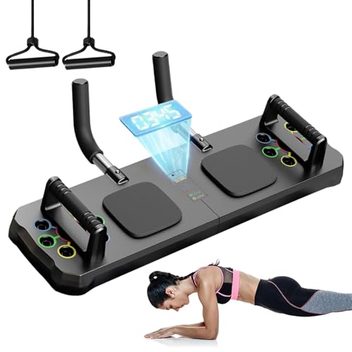 Pushup Board, Exerciser Trainer Board, Pushup Board with Timer and Tensile Rope, Pushup Rack Board Trainer, Core Strength Training Board, Non-Slip Pilates Equipment for Men von Quaeetyu