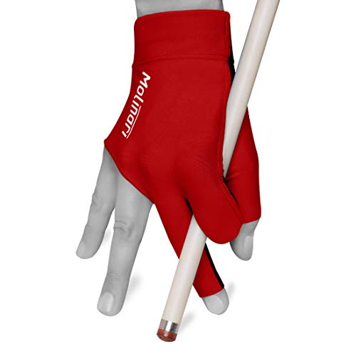 Quality gloves Molinari Billard-Queue-Handschuh für Rechtshänder (Linkshänder), Größe M, Rot von Quality gloves