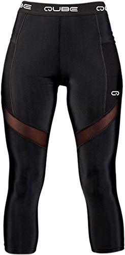 Qube Damen Capri-Leggings, Schwarz, Größe L von Qube