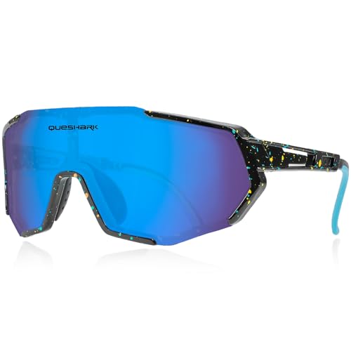 Queshark Fahrradbrille Kinder 8-16, Schutz Kinder Sonnenbrille UV400 für Jungen Mädchen Schutzbrille Outdoorsport von Queshark