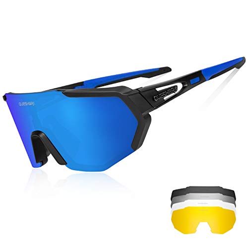 Queshark Fahrradbrille,TR90 Unbreakable Frame Polarisierte Sport Sonnenbrille,Fahrradbrille für Männer Frauen mit 5 Wechselobjektiven,zum Fahren Angeln Glof Baseball Laufen Queshark Fahrradbrille,TR90 Unbreakable Frame Polarisierte Sport Sonnenbrille,Fahrradbrille für Männer Frauen mit 5 Wechselobjektiven,zum Fahren Angeln Glof Baseball Laufen von Queshark