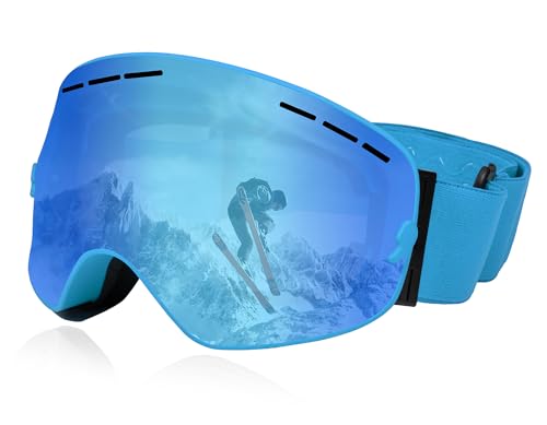 Queshark Skibrille, Skibrille mit Doppelter Sphärischer Linse, UV400 Schutz, Anti-Beschlag & Anti-Glare, Helm kompatibel, Snowboardbrille für Männer Frauen Jugend Queshark Skibrille, Skibrille mit Doppelter Sphärischer Linse, UV400 Schutz, Anti-Beschlag & Anti-Glare, Helm kompatibel, Snowboardbrille für Männer Frauen Jugend von Queshark