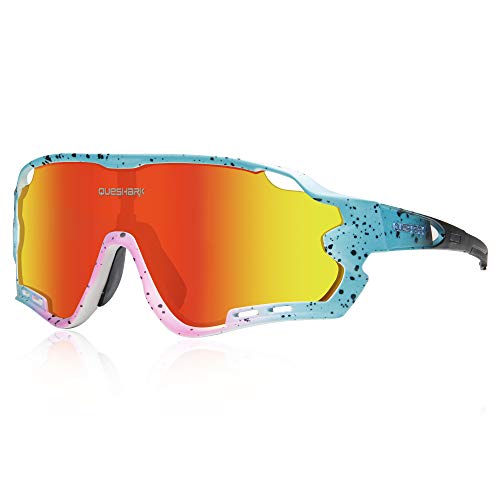 Queshark Polarisiert Fahrradbrille mit 4 wechselgläser TR90 Rahmen für Herren Damen Sportsonnenbrille Sport Radfahren MTB Radbrille Sportbrille Fahren Angeln Baseball Laufen Queshark Polarisiert Fahrradbrille mit 4 wechselgläser TR90 Rahmen für Herren Damen Sportsonnenbrille Sport Radfahren MTB Radbrille Sportbrille Fahren Angeln Baseball Laufen von Queshark