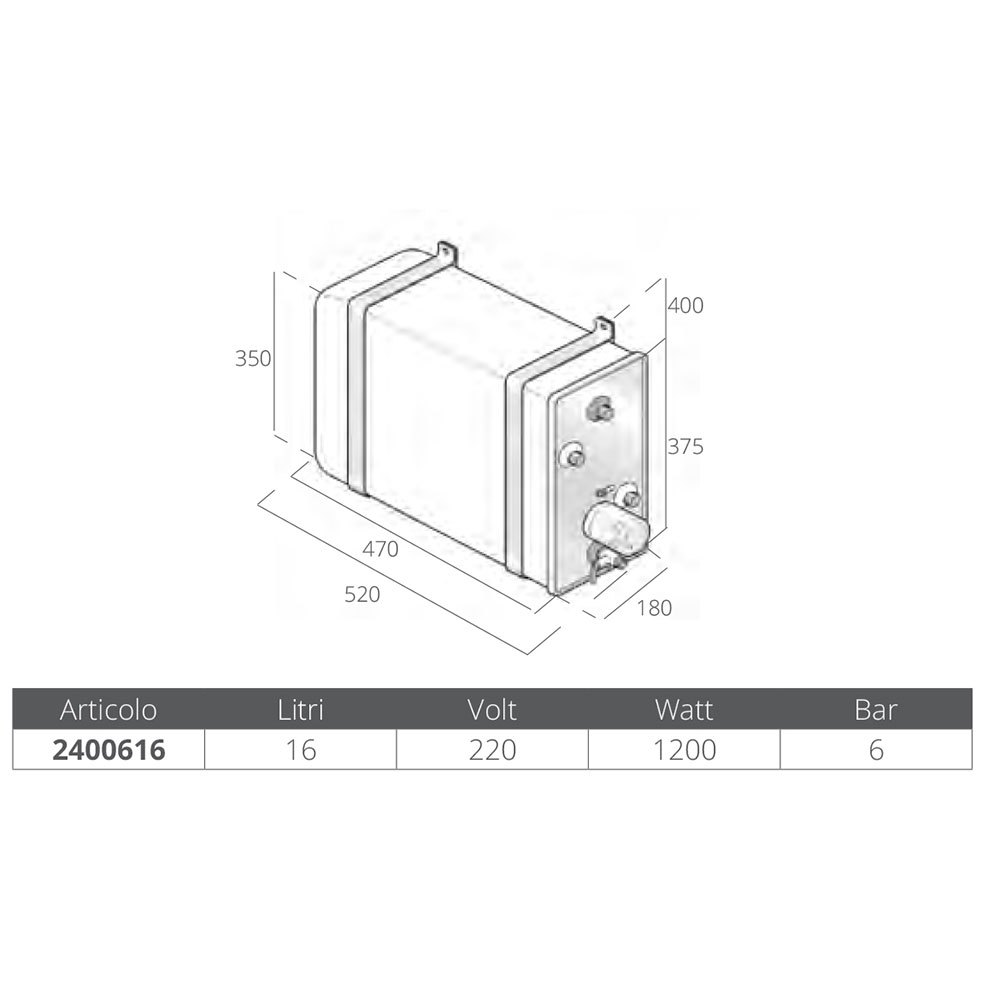 Quick Italy Stainless Steel Boiler With Exchanger 16l 220v 1200w Durchsichtig 520 x 350 x 180 mm Quick Italy Stainless Steel Boiler With Exchanger 16l 220v 1200w Durchsichtig 520 x 350 x 180 mm von Quick Italy