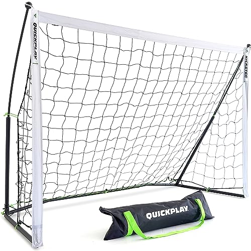 QUICKPLAY KICKSTER 1.8x1.2m Jugend-Fußballtor - Schnell aufbaubares tragbares Fußballnetz für Kinder, Zieltraining & Tor in offizieller Größe für 3v3 - Schnell aufbaubares Gartentor für U6 von Quick Play