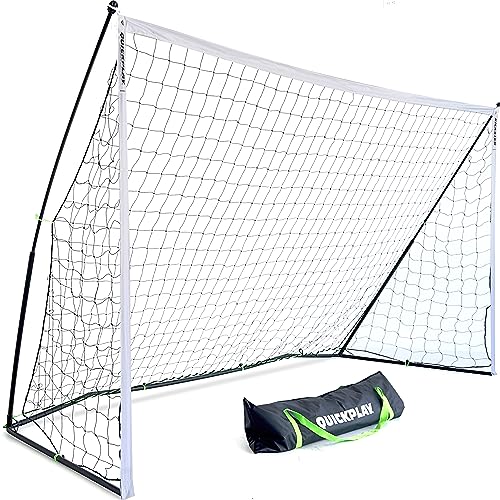 QUICKPLAY KICKSTER 3.6x1.8m Fußballtor - Schnell aufbaubares tragbares Fußballnetz für das Jugendtraining, Tor in offizieller Größe für 5v5 & 7v7 Mini-Soccer von Quick Play