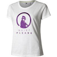 Quiet Please Baseline Glitter T-shirt Damen Weiß - M von Quiet Please