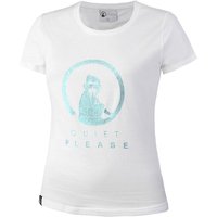 Quiet Please Baseline Logo Glitter T-Shirt Damen in grau, Größe: S von Quiet Please