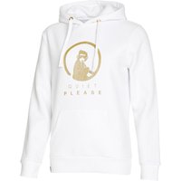 Quiet Please Baseline Logo Hoody Damen Weiß von Quiet Please